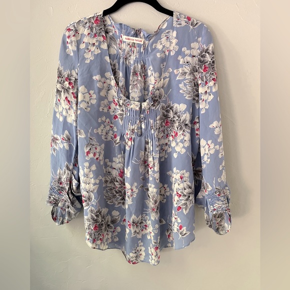 Rebecca Taylor Tops - REBECCA TAYLOR FLORAL SILK BLOUSE 6